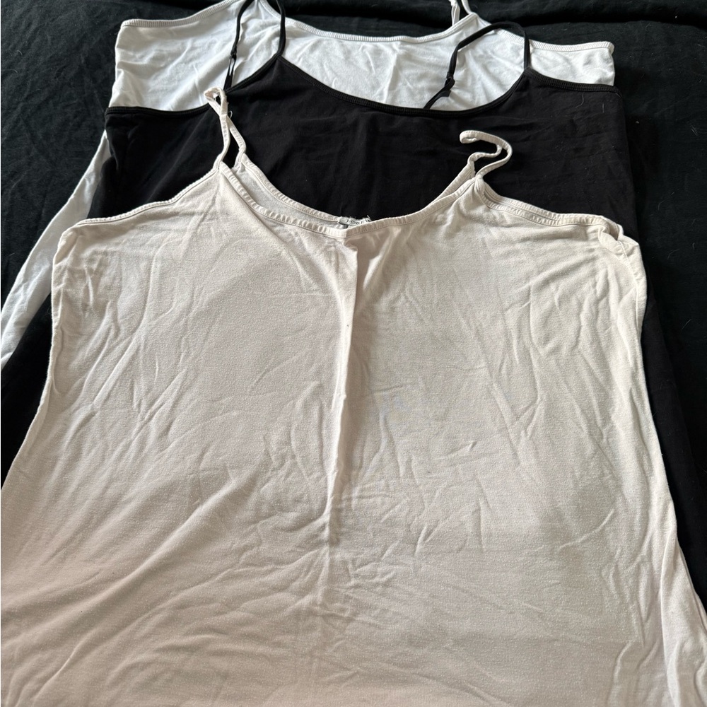 Women's Black and Cream Camisole Tops